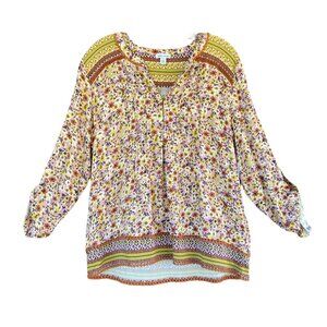 Tribal Pintuck Peasant Blouse NWT